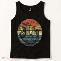 Sloth Lover Gifts Retro Sunset Funny Animal Sloth Silhouette Tank Top thumb 2