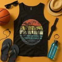 Sloth Lover Gifts Retro Sunset Funny Animal Sloth Silhouette Tank Top thumb 4