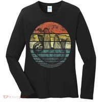 Sloth Lover Gifts Retro Sunset Funny Animal Sloth Silhouette Women's Long Sleeve Shirt thumb 0
