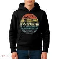 Sloth Lover Gifts Retro Sunset Funny Animal Sloth Silhouette Kids Hoodie thumb 4