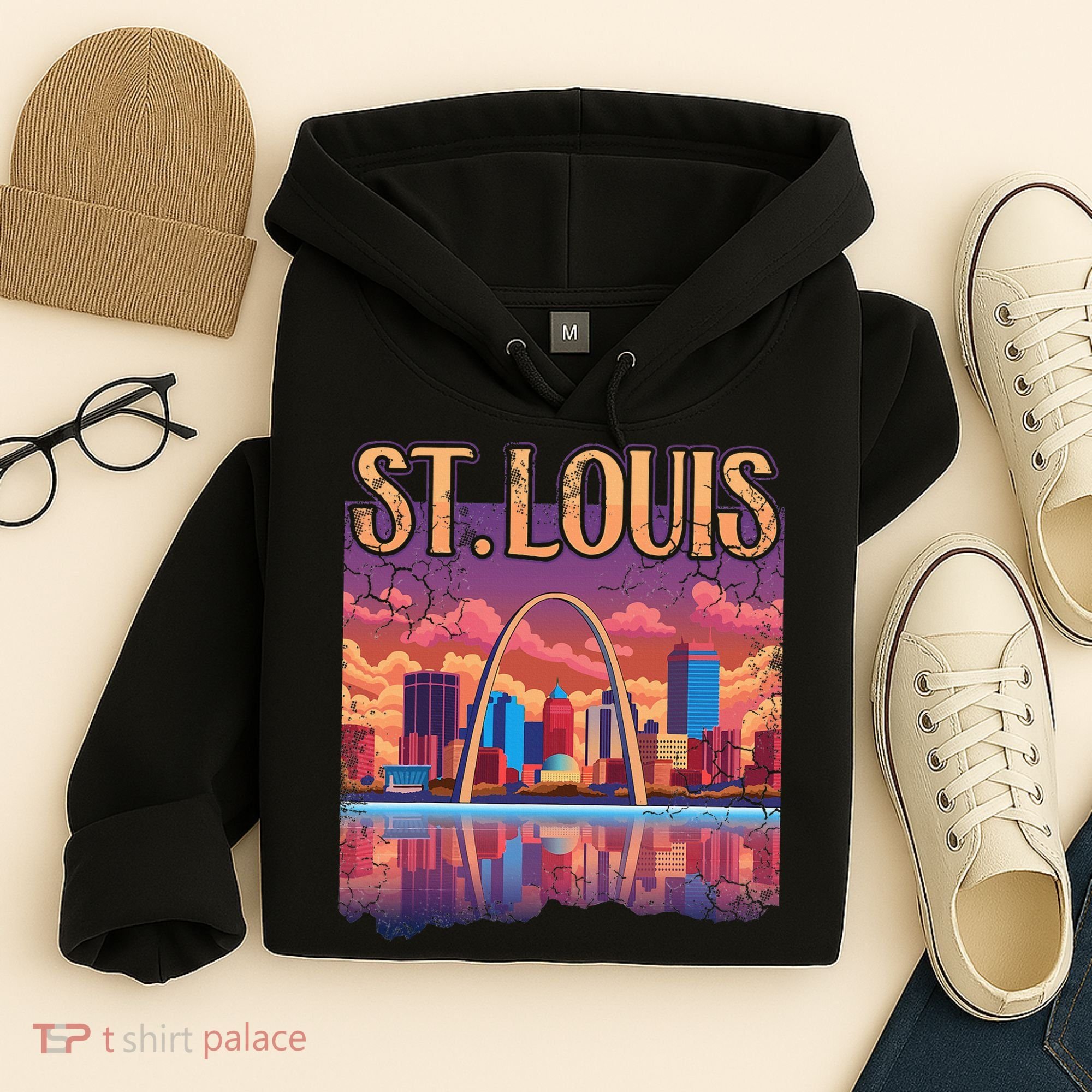 St Louis Gateway Arch Missouri Cityscape Skyline Hoodie