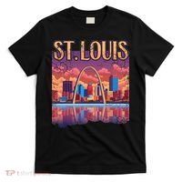 St Louis Gateway Arch Missouri Cityscape Skyline T-Shirt thumb 0