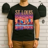 St Louis Gateway Arch Missouri Cityscape Skyline T-Shirt thumb 6
