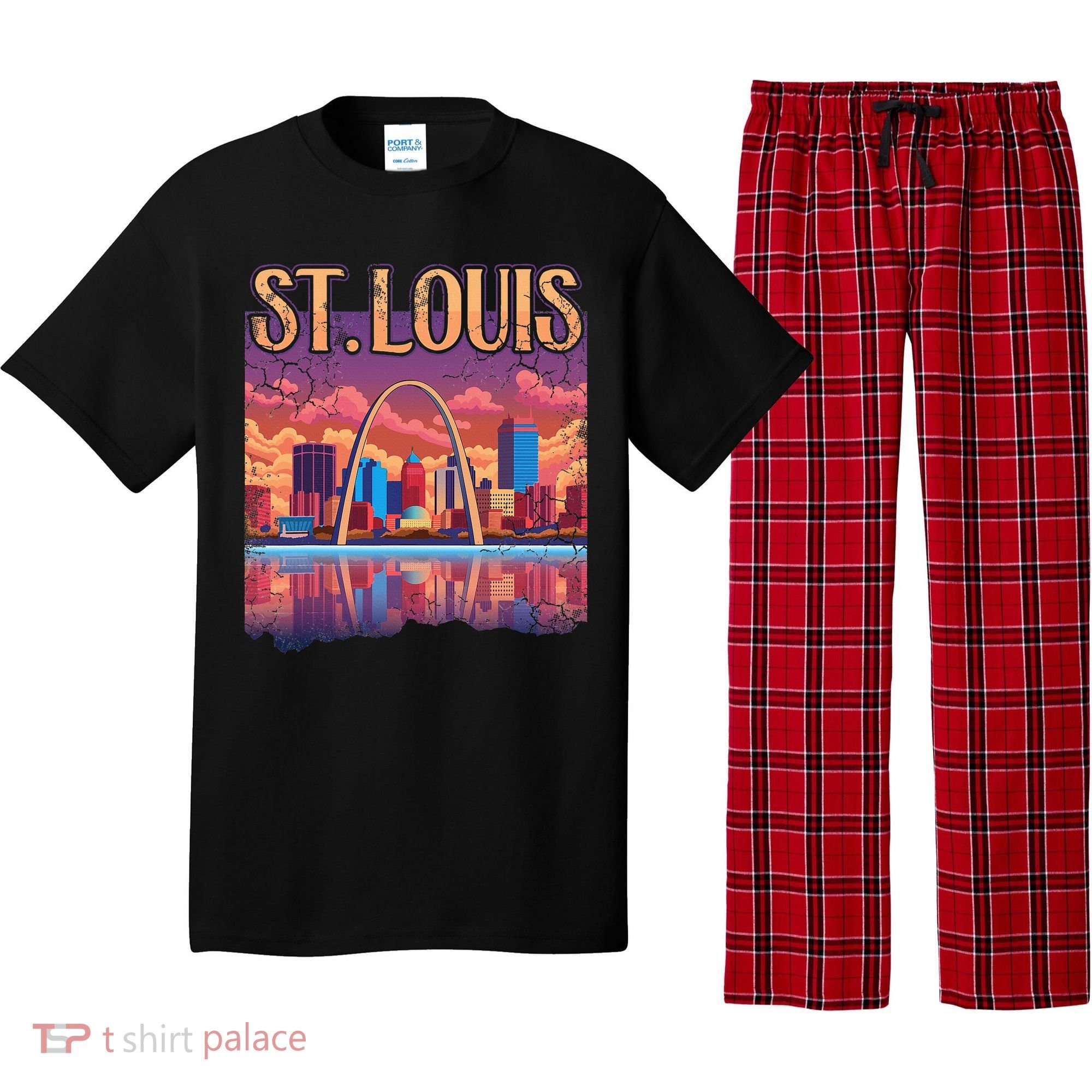 St Louis Gateway Arch Missouri Cityscape Skyline Pajama Set