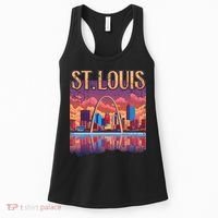 St Louis Gateway Arch Missouri Cityscape Skyline Women's Tank Top thumb 0