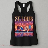 St Louis Gateway Arch Missouri Cityscape Skyline Women's Tank Top thumb 3