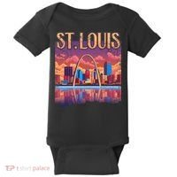 St Louis Gateway Arch Missouri Cityscape Skyline Baby Bodysuit thumb 0