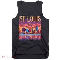 St Louis Gateway Arch Missouri Cityscape Skyline Tank Top thumb 0