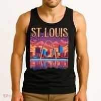 St Louis Gateway Arch Missouri Cityscape Skyline Tank Top thumb 3