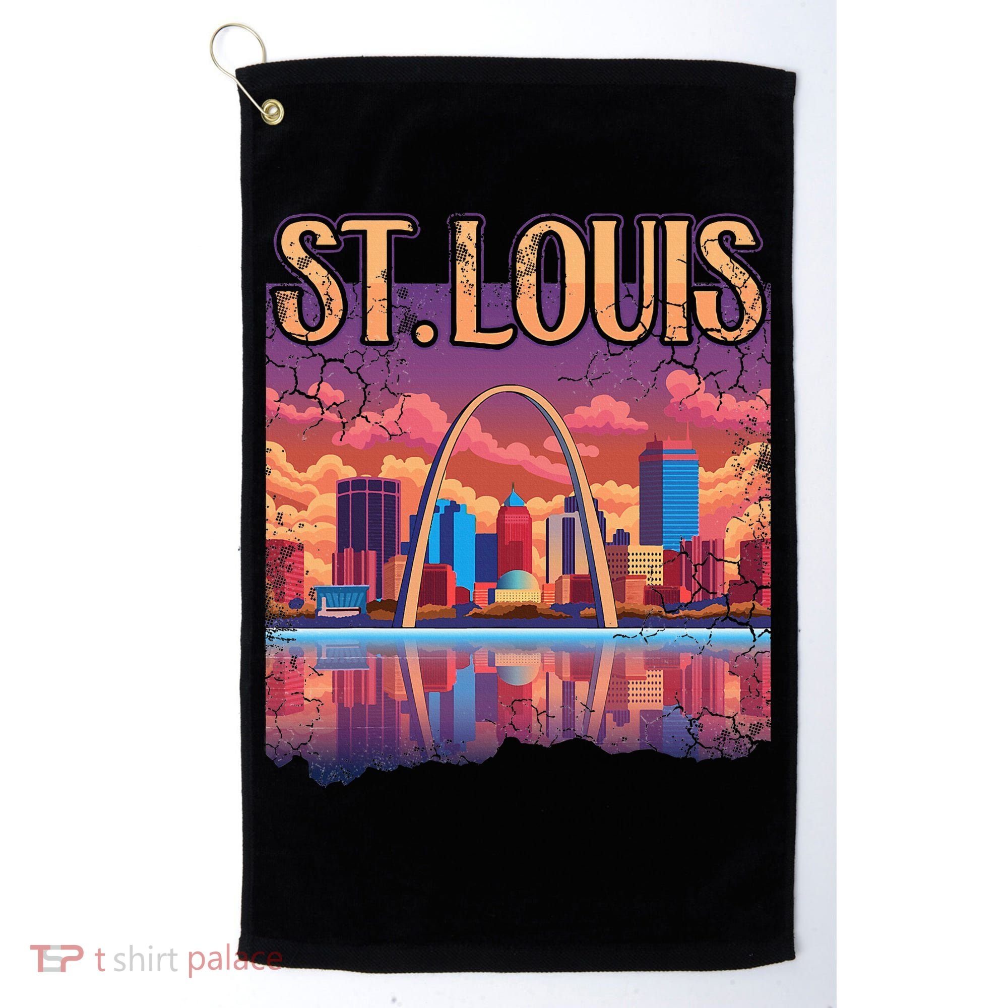 St Louis Gateway Arch Missouri Cityscape Skyline Golf Towel