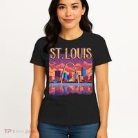 St Louis Gateway Arch Missouri Cityscape Skyline Women's T-Shirt thumb 4