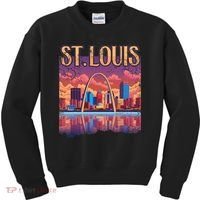 St Louis Gateway Arch Missouri Cityscape Skyline Kids Sweatshirt thumb 0
