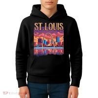 St Louis Gateway Arch Missouri Cityscape Skyline Kids Hoodie thumb 4