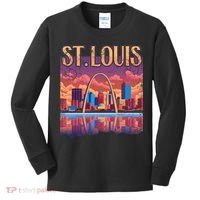 St Louis Gateway Arch Missouri Cityscape Skyline Kids Long Sleeve Shirt thumb 0
