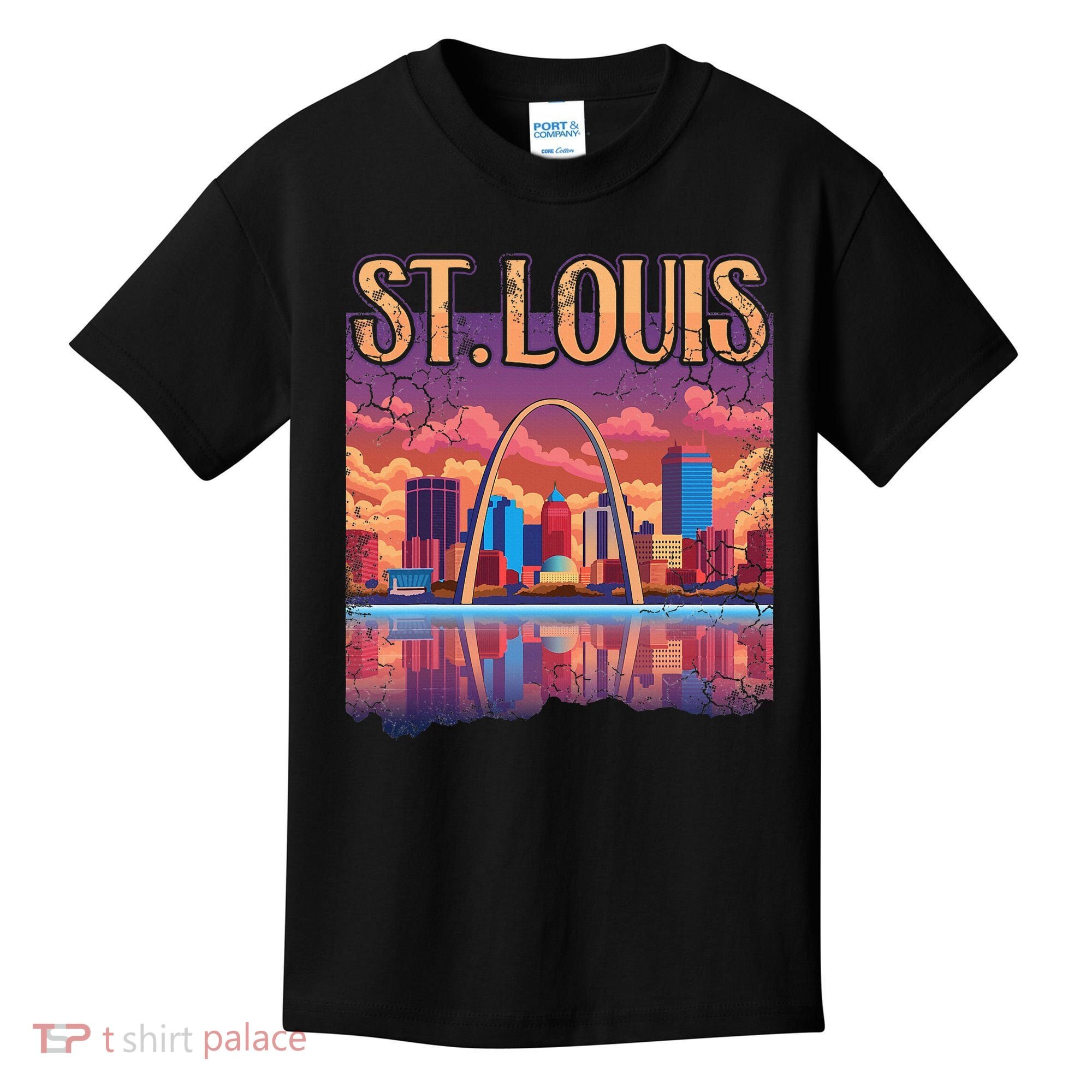 St Louis Gateway Arch Missouri Cityscape Skyline Kids T-Shirt