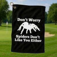 Spider Lover Gift For Women Fear Scared Tarantula Creepy Golf Towel thumb 1