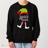 Santas Little Helper Elf Holiday Women's Sweatshirt thumb 0