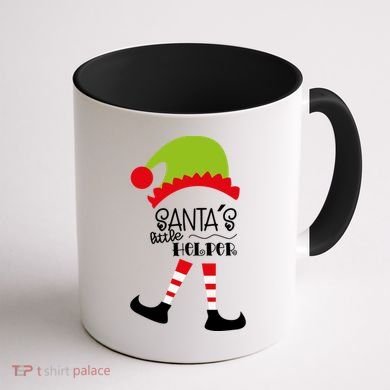 Santas Little Helper Elf Holiday Coffee Mug back