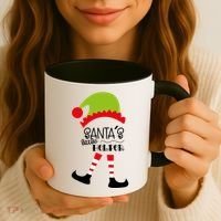 Santas Little Helper Elf Holiday Coffee Mug thumb 3