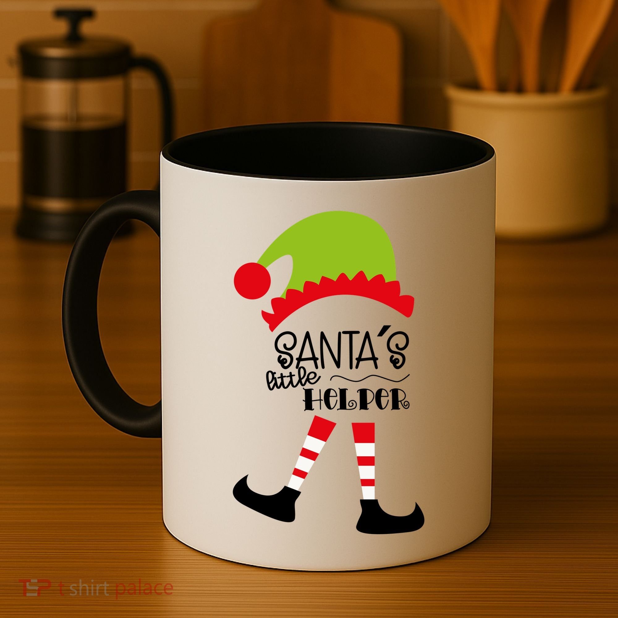 Santas Little Helper Elf Holiday Coffee Mug