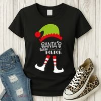 Santas Little Helper Elf Holiday Women's T-Shirt thumb 3