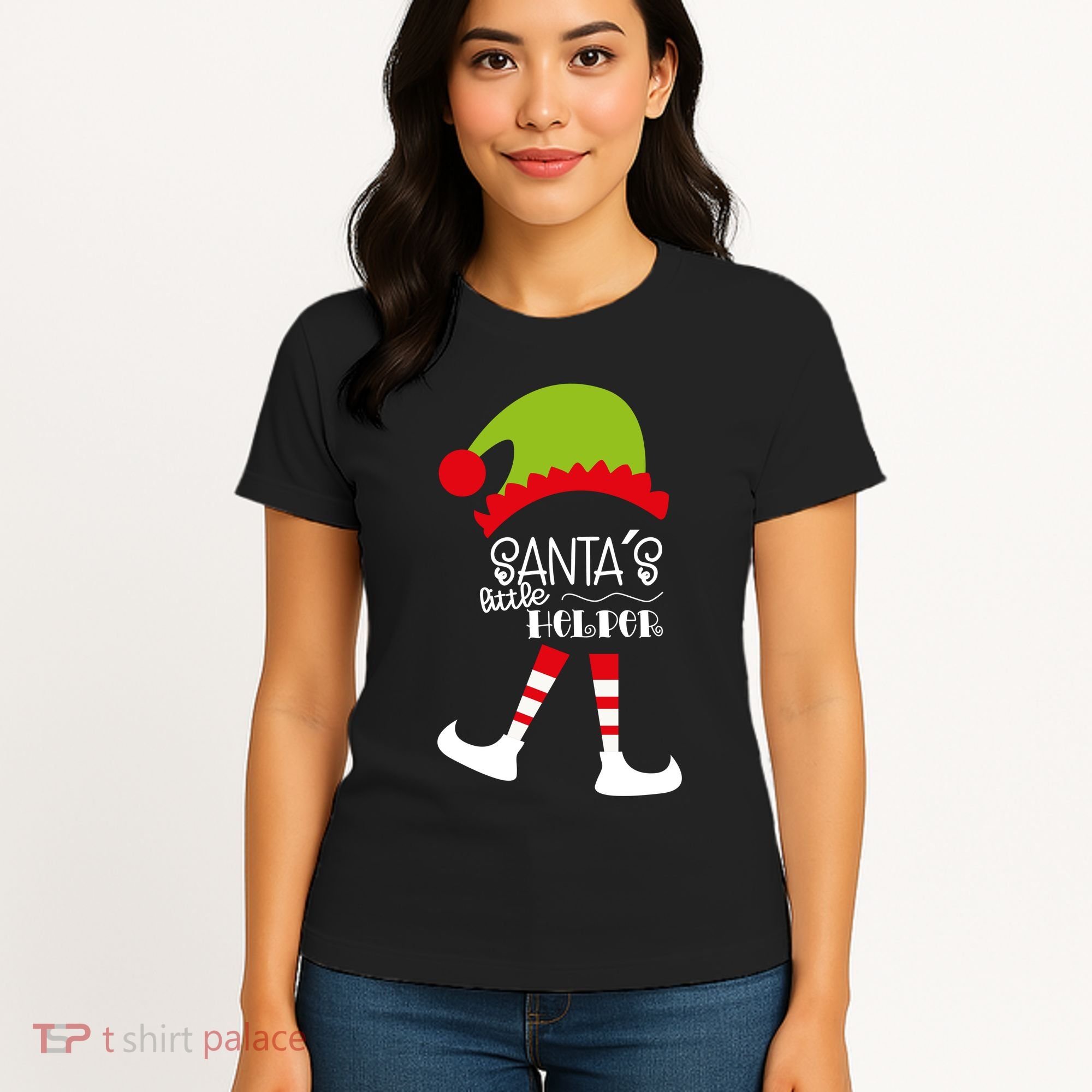 Santas Little Helper Elf Holiday Women's T-Shirt