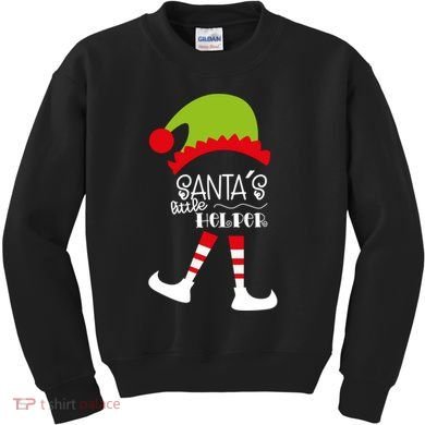 Santas Little Helper Elf Holiday Kids Sweatshirt