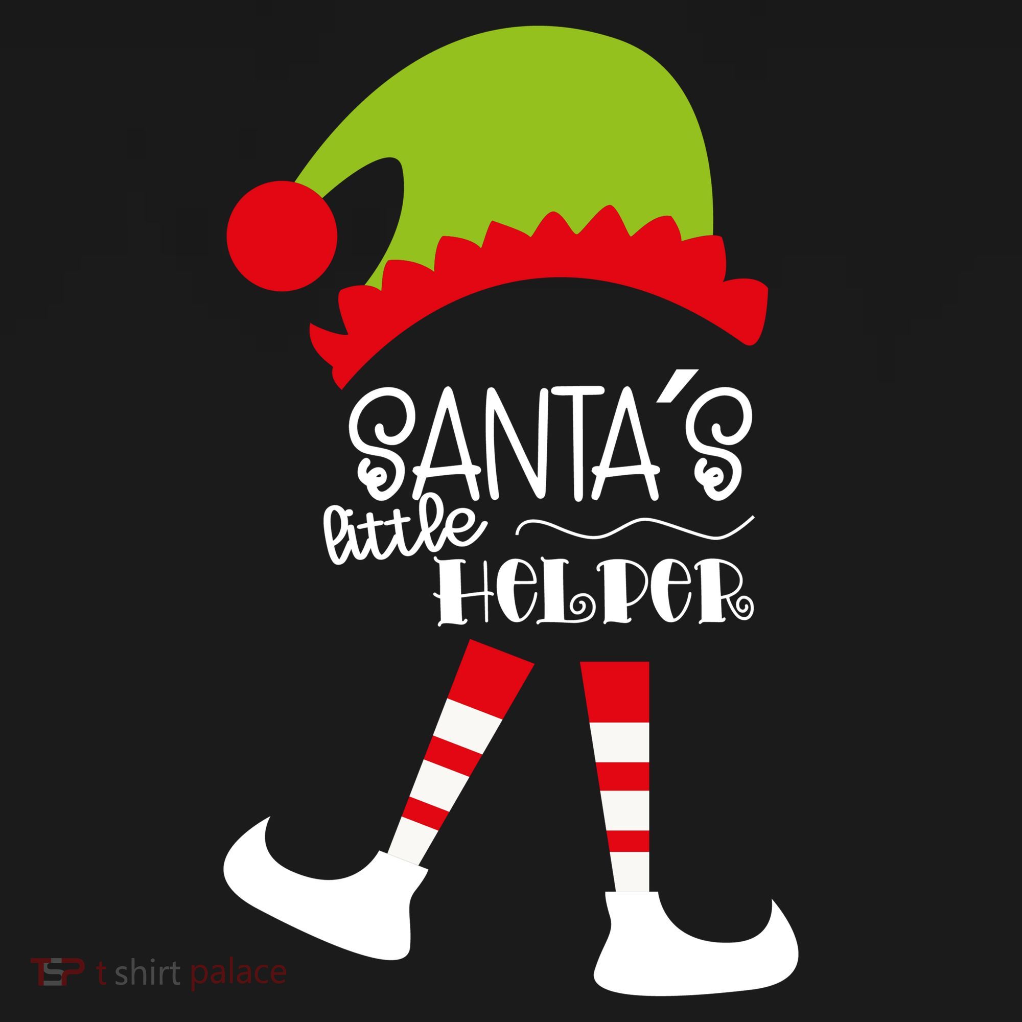 Santas Little Helper Elf Holiday Kids T-Shirt
