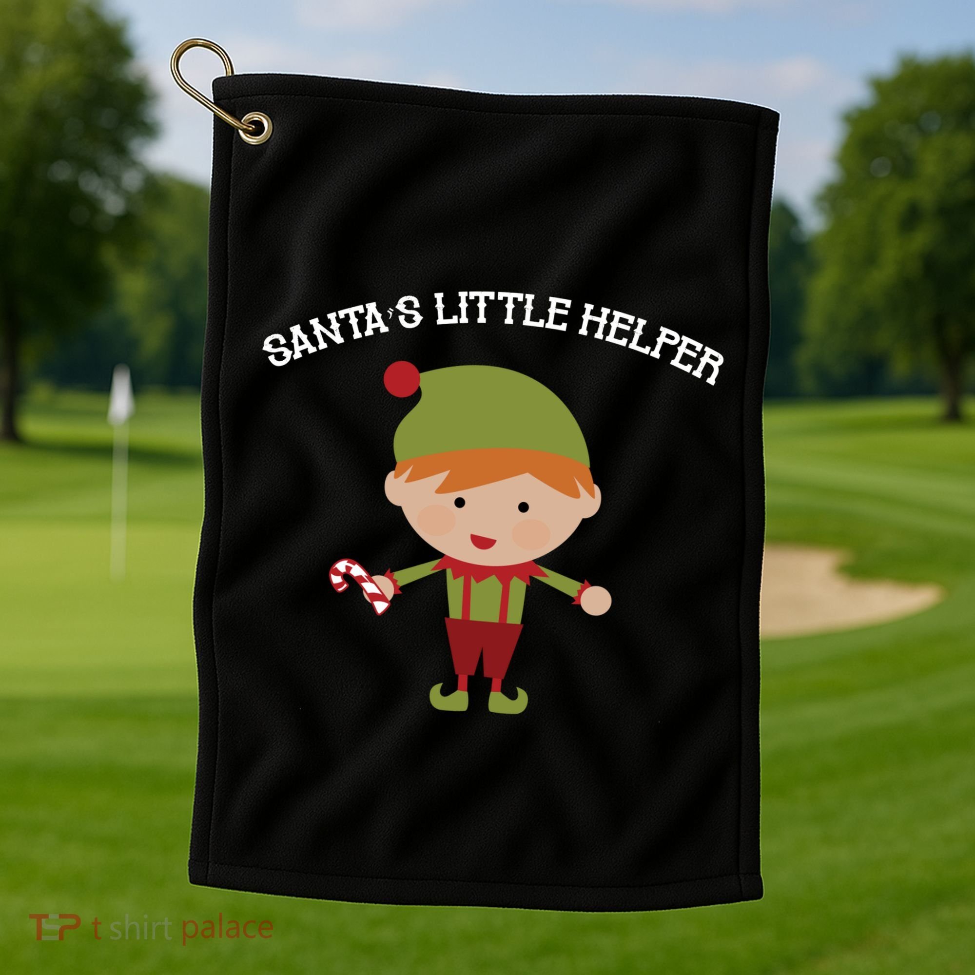 Santa's Little Helper Golf Towel