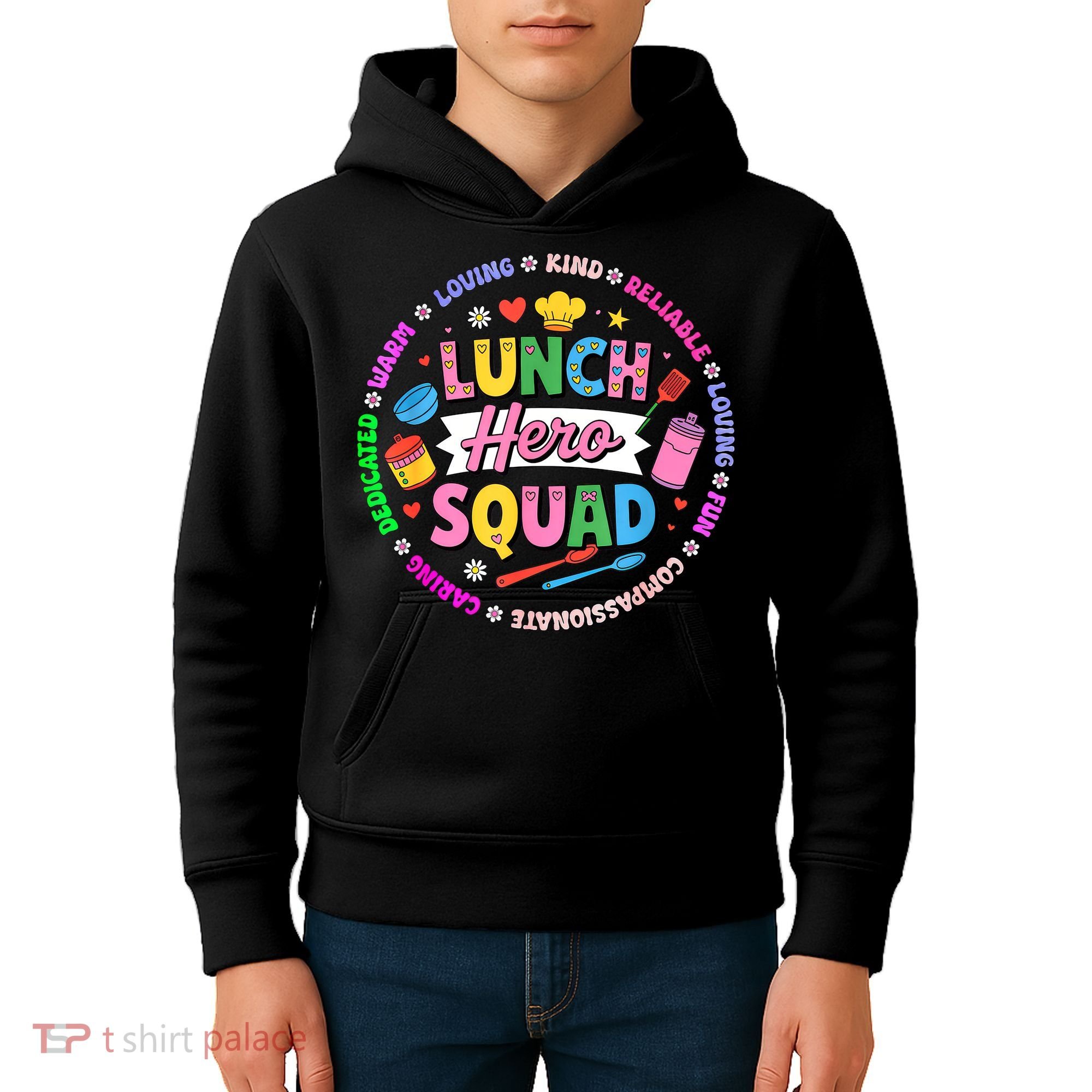 School Lunch Hero Squad Kids Hoodie
