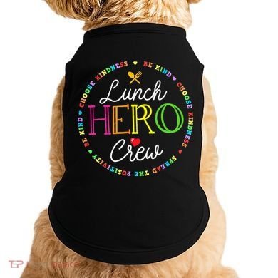 School Lunch Hero Squad Funny Cafeteria Workers Crew Lady Doggie Tank