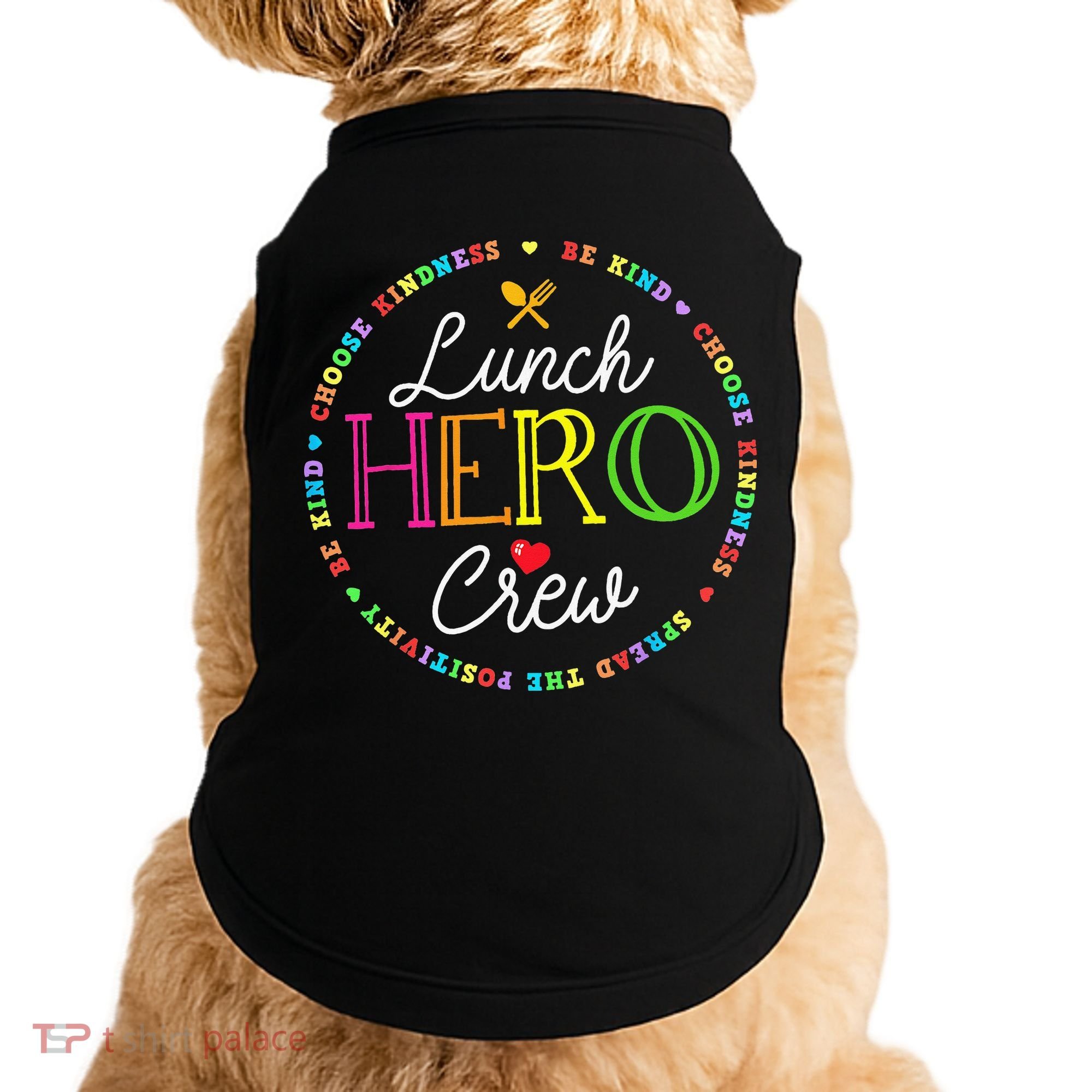 School Lunch Hero Squad Funny Cafeteria Workers Crew Lady Doggie Tank