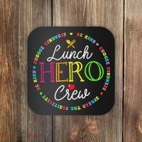 School Lunch Hero Squad Funny Cafeteria Workers Crew Lady Coaster thumb 0
