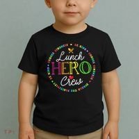 School Lunch Hero Squad Funny Cafeteria Workers Crew Lady Toddler T-Shirt thumb 2
