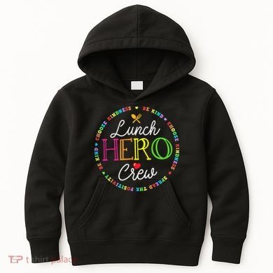 School Lunch Hero Squad Funny Cafeteria Workers Crew Lady Kids Hoodie
