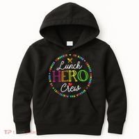 School Lunch Hero Squad Funny Cafeteria Workers Crew Lady Kids Hoodie thumb 0
