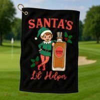 Santas Lil Helper Golf Towel thumb 1