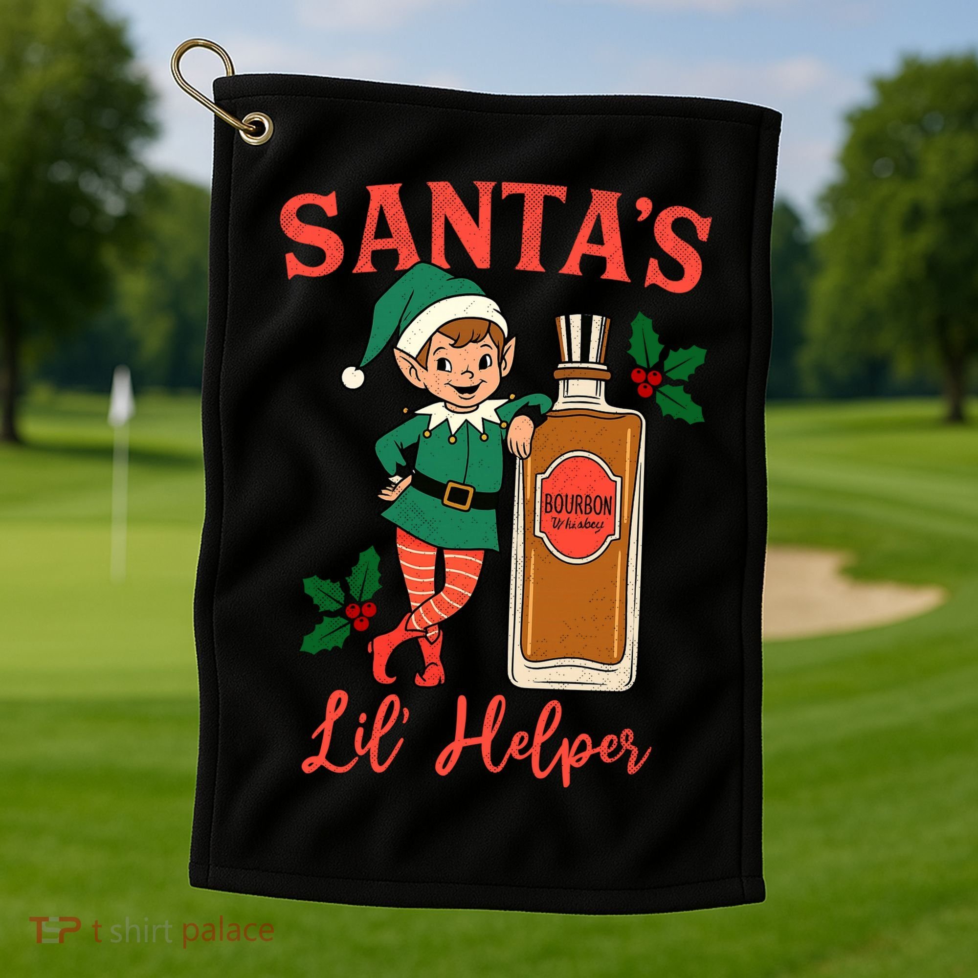 Santas Lil Helper Golf Towel