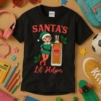 Santas Lil Helper Kids T-Shirt thumb 3