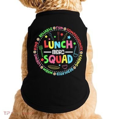 School Lunch Hero Squad Funny Cafeteria Workers Lunchroom Doggie Tank