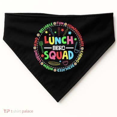 School Lunch Hero Squad Funny Cafeteria Workers Lunchroom USA-Made Doggie Bandana