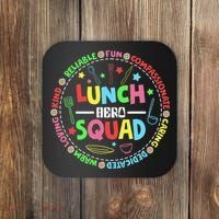 School Lunch Hero Squad Funny Cafeteria Workers Lunchroom Coaster thumb 0