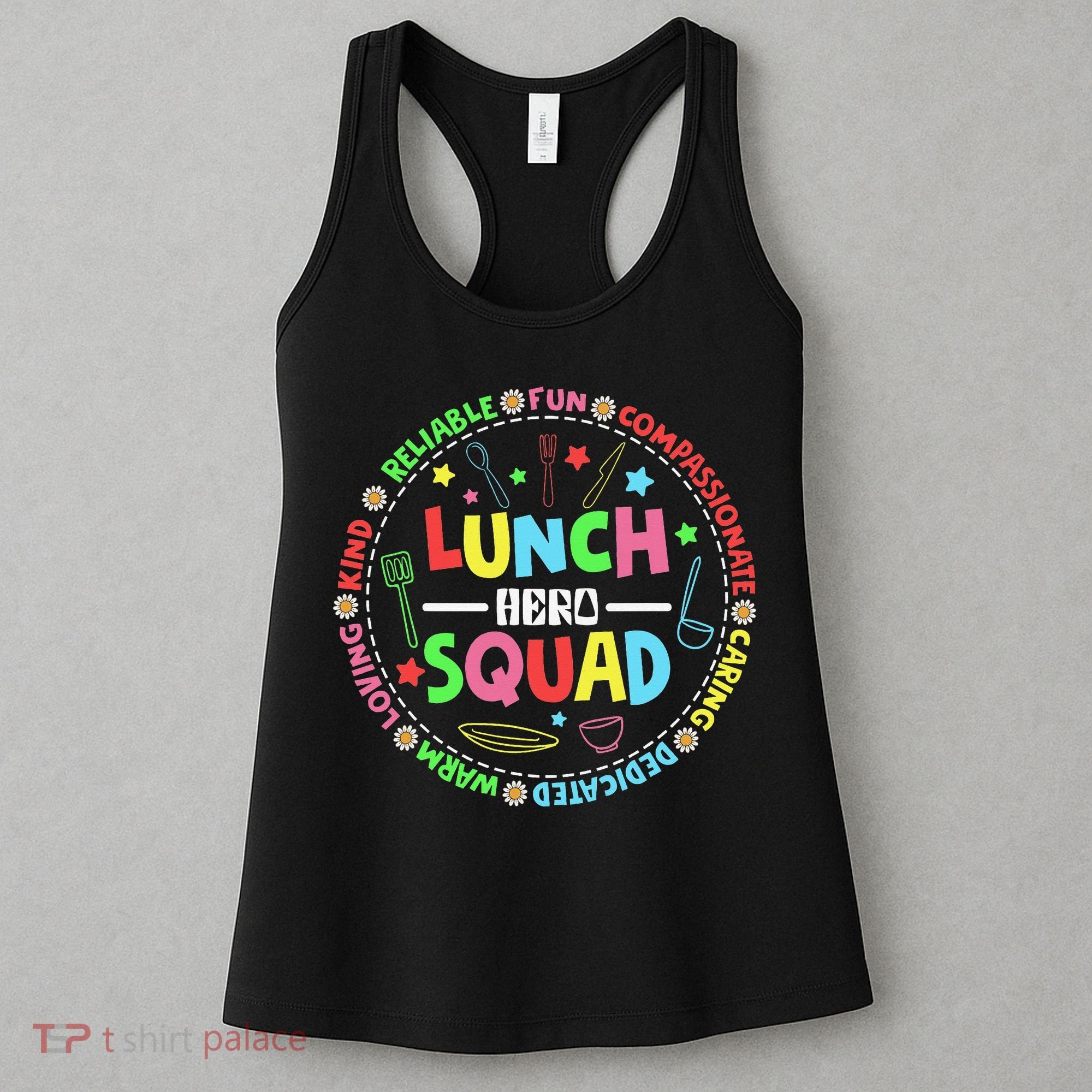 School Lunch Hero Squad Funny Cafeteria Workers Lunchroom Women's Tank Top