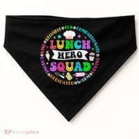 School Lunch Hero Squad Funny Cafeteria Workers Lunch Lady USA-Made Doggie Bandana thumb 0