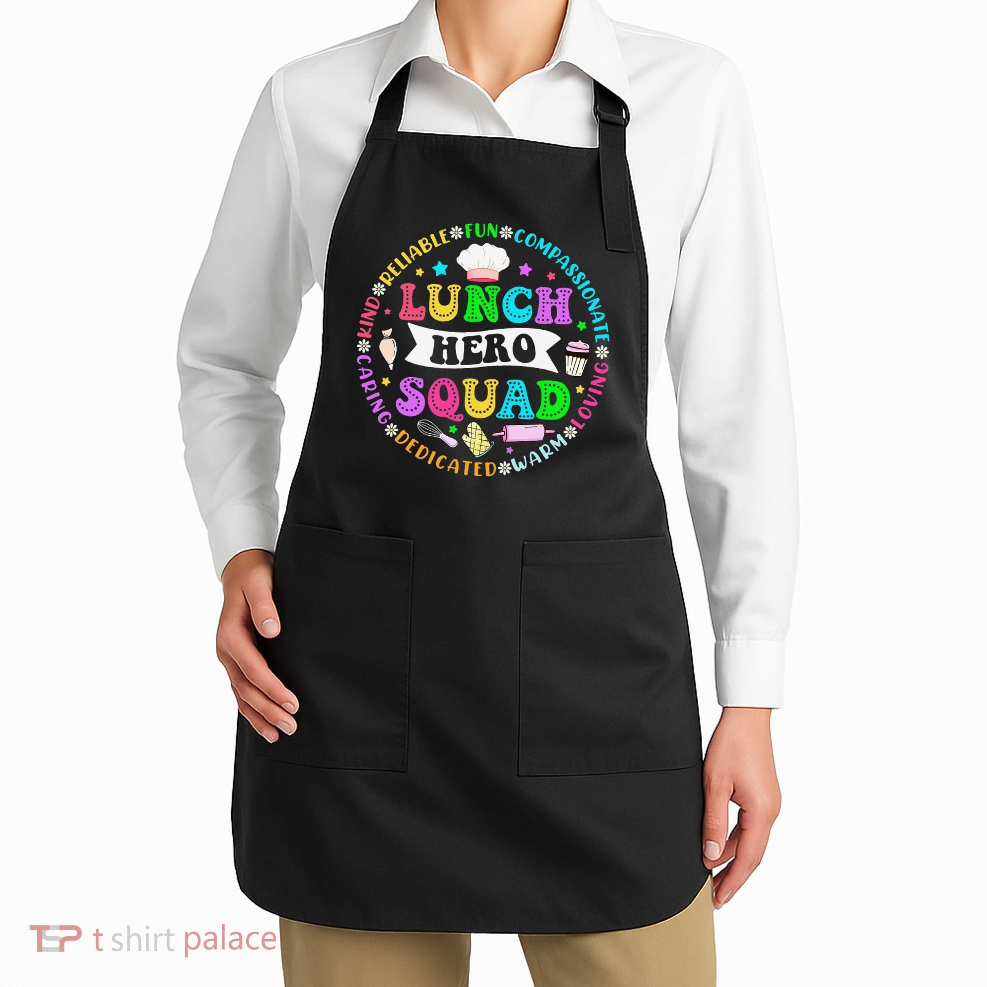 School Lunch Hero Squad Funny Cafeteria Workers Lunch Lady Apron