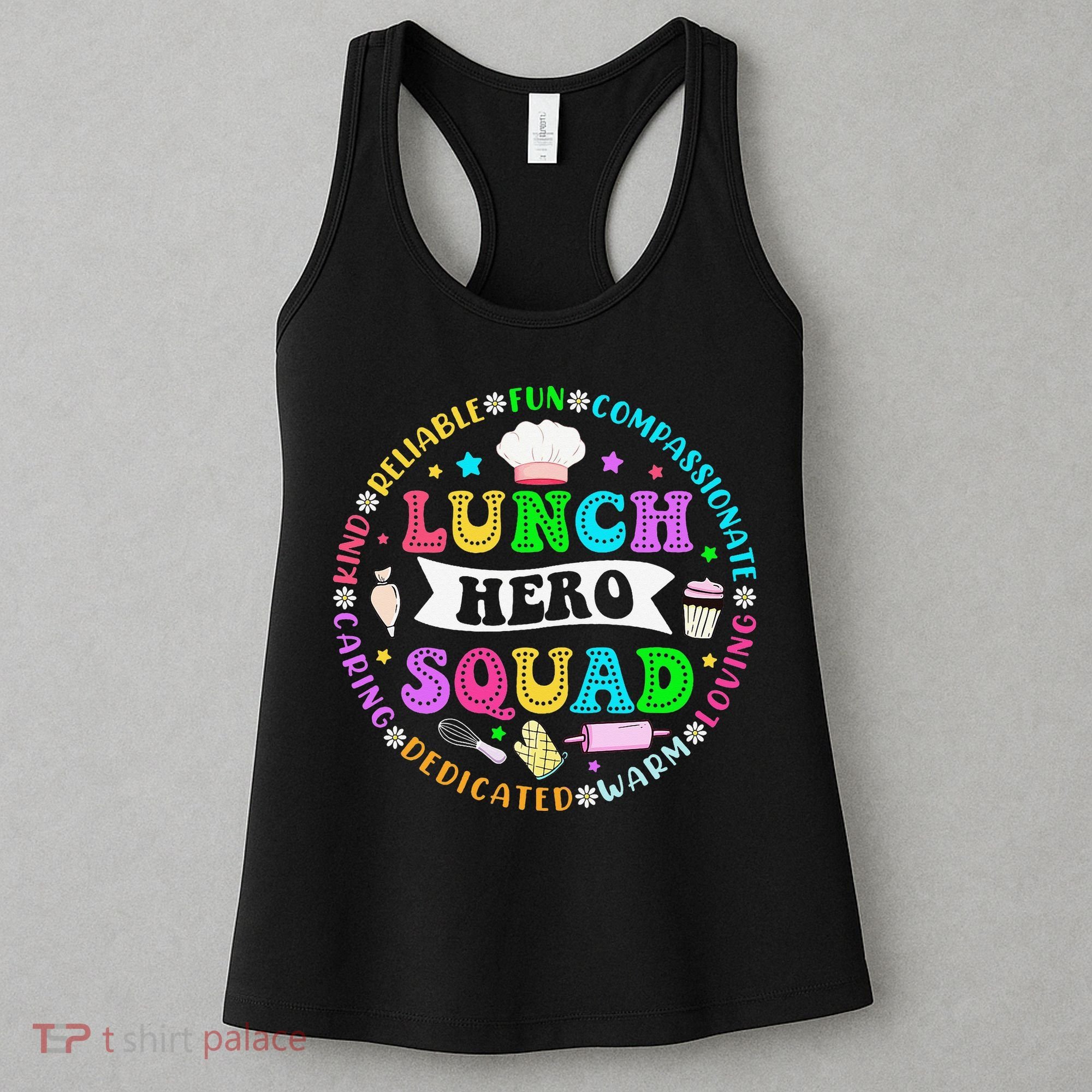 School Lunch Hero Squad Funny Cafeteria Workers Lunch Lady Women's Tank Top