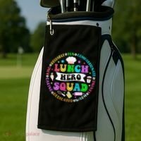 School Lunch Hero Squad Funny Cafeteria Workers Lunch Lady Golf Towel thumb 2