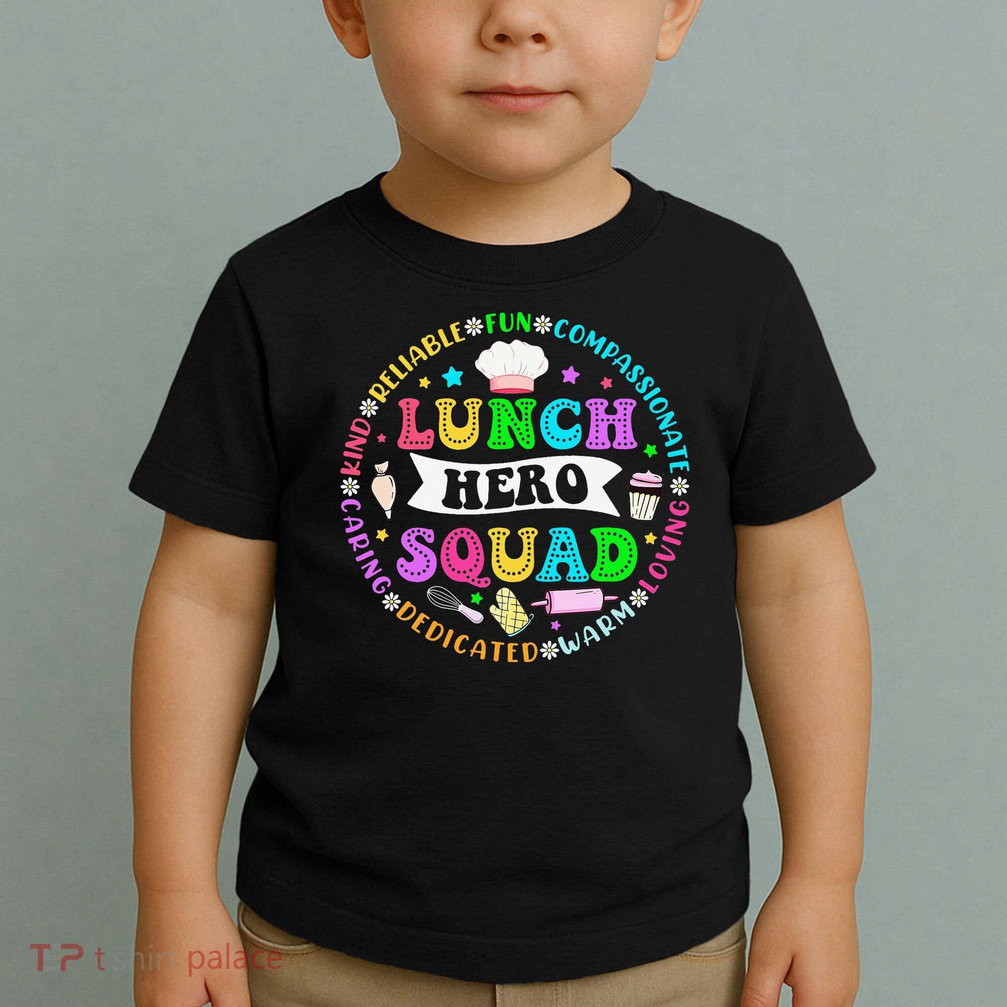 School Lunch Hero Squad Funny Cafeteria Workers Lunch Lady Toddler T-Shirt