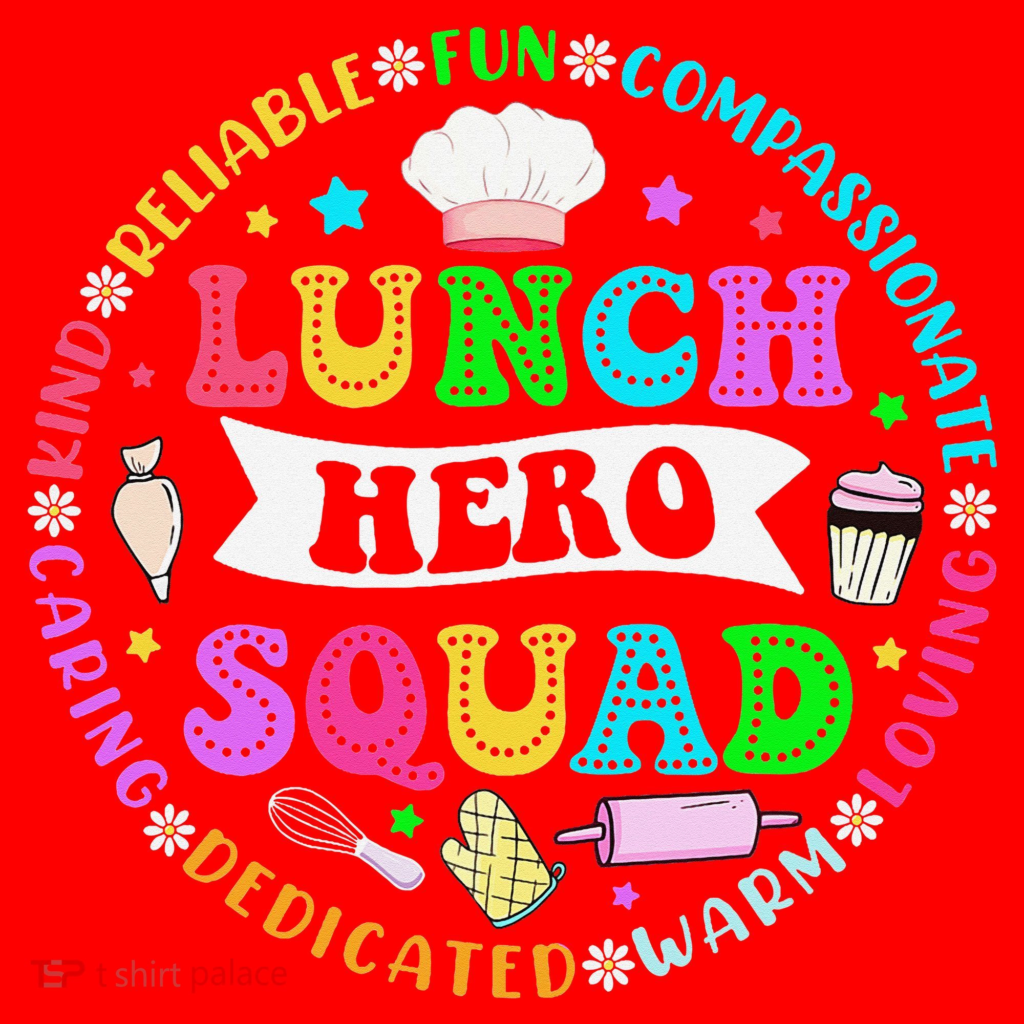 School Lunch Hero Squad Funny Cafeteria Workers Lunch Lady Santa Hat