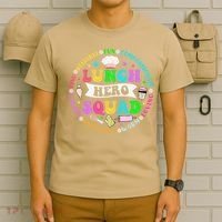 School Lunch Hero Squad Funny Cafeteria Workers Lunch Lady T-Shirt thumb 6